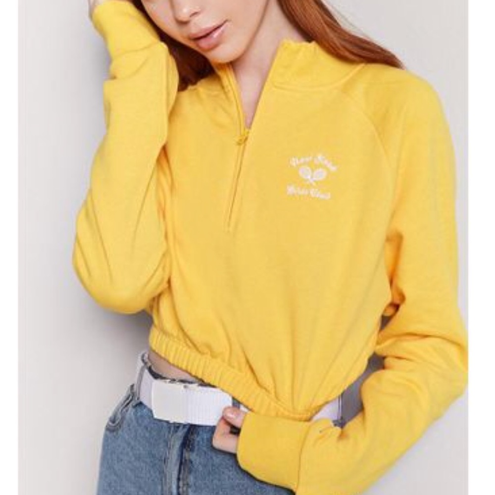 Yellow Pull Over Crop Top